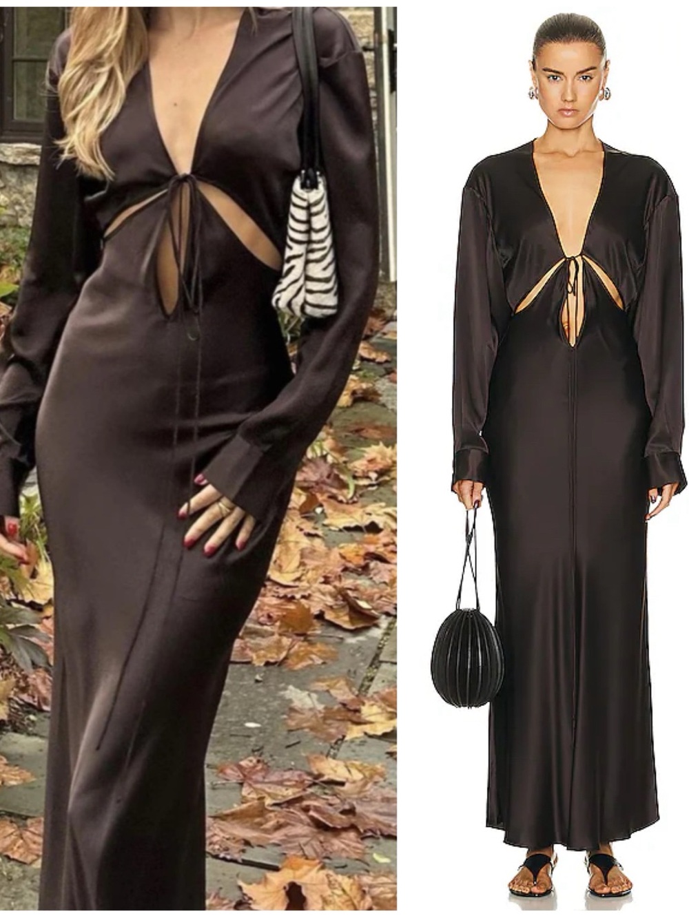 NEW Christopher Esber Triquetra Front Tie Shirt Dress 100% Silk Maxi Women’s 2